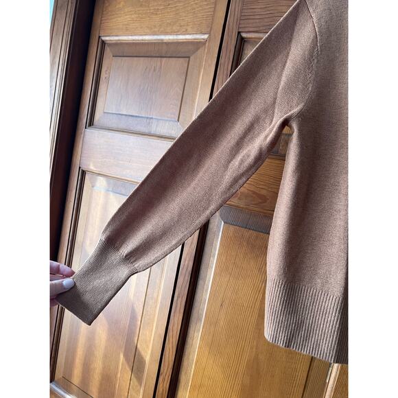 NWT Everlane Women's Luxe Merino Wool Half-Zip Sweater Tawny Brown Size S - Picture 7 of 11
